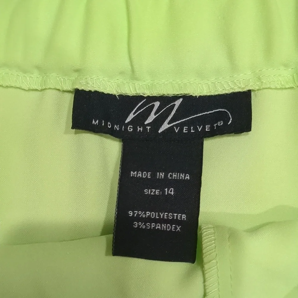 Midnight Velvet Y2K Neon Green Skirt Size 14